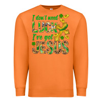Carrot I Don't Need Luck I've Got Jesus St. Patricks Premium Sweatshirt - BundleAndBundleShop