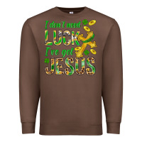 Chestnut I Don't Need Luck I've Got Jesus St. Patricks Premium Sweatshirt - BundleAndBundleShop