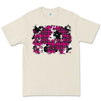 Bone Pink Christmas Plaid Cowhide Pattern Background Premium Tee - RanaPortraitStore