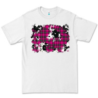 White Pink Christmas Plaid Cowhide Pattern Background Premium Tee - RanaPortraitStore