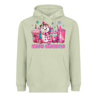 Matcha merry christmas snowman coffee cups Heavyweight Hoodie - MaliasSmallBusiness