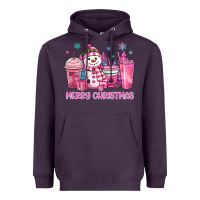 Plum merry christmas snowman coffee cups Heavyweight Hoodie - MaliasSmallBusiness
