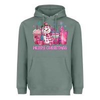 Sage merry christmas snowman coffee cups Heavyweight Hoodie - MaliasSmallBusiness