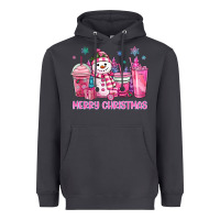 Merry Christmas Snowman Coffee Cups Heavyweight Hoodie | Teevron