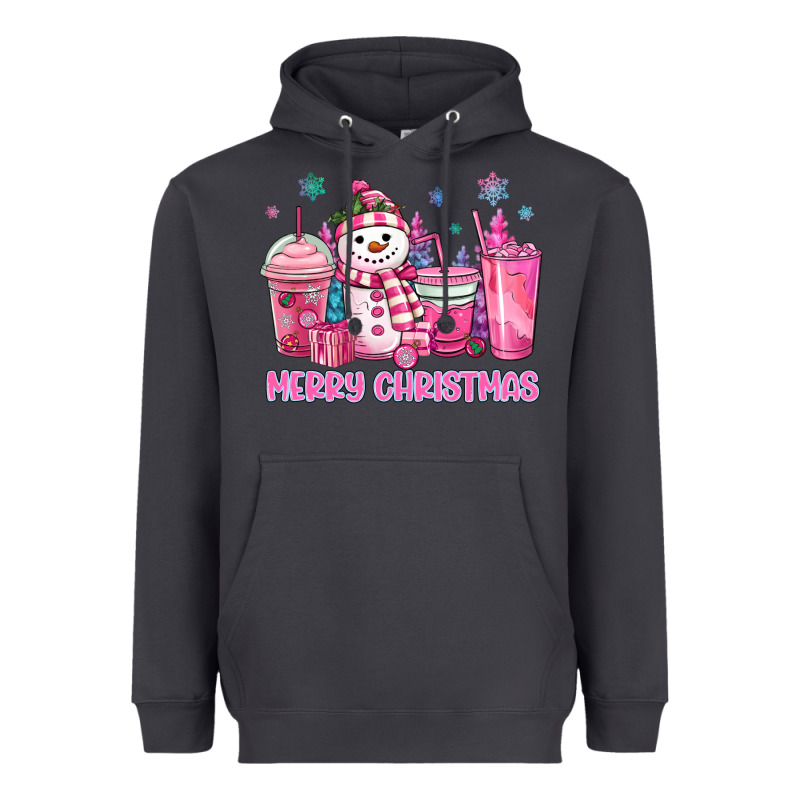 Merry Christmas Snowman Coffee Cups Heavyweight Hoodie by MaliasSmallBusiness | Teevron