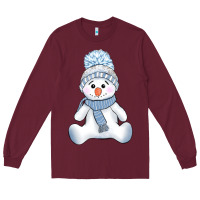 Burgundy winter snowman Long Sleeve Tee - AdoDesignShop