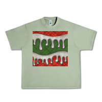 Oil Green christmas plaid and white glitter snow seamless pattern Urban Heavy Tee - BundleAndBundleShop
