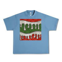 Pebble Blue christmas plaid and white glitter snow seamless pattern Urban Heavy Tee - BundleAndBundleShop