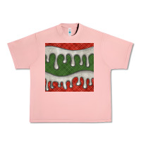 Salmon christmas plaid and white glitter snow seamless pattern Urban Heavy Tee - BundleAndBundleShop