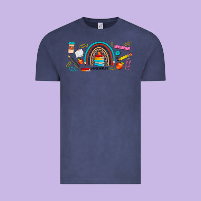 Teacher Life Rainbow Frosted Vintage Tee Designed By Jahusdesignshop