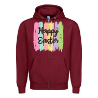 Burgundy happy easter Zipper Hoodie - MaliasSmallBusiness