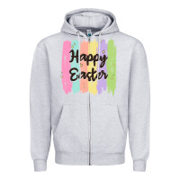 Heather Grey happy easter Zipper Hoodie - MaliasSmallBusiness