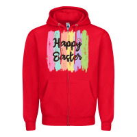 Red happy easter Zipper Hoodie - MaliasSmallBusiness