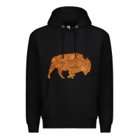 Black Western Vintage Bison Silhouette Premium Hoodie - Bettercallsaul