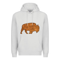 Dove Grey Western Vintage Bison Silhouette Premium Hoodie - Bettercallsaul