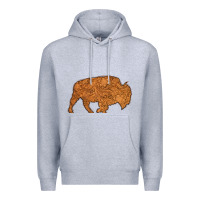 Heather Grey Western Vintage Bison Silhouette Premium Hoodie - Bettercallsaul