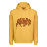 Mustard Western Vintage Bison Silhouette Premium Hoodie - Bettercallsaul