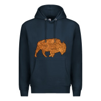 Navy Western Vintage Bison Silhouette Premium Hoodie - Bettercallsaul