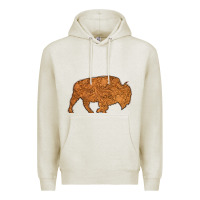 Oatmeal Heather Western Vintage Bison Silhouette Premium Hoodie - Bettercallsaul