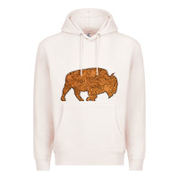 Pale Pink Western Vintage Bison Silhouette Premium Hoodie - Bettercallsaul