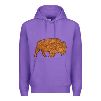 Purple Western Vintage Bison Silhouette Premium Hoodie - Bettercallsaul