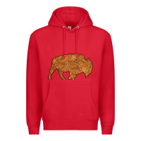 Red Western Vintage Bison Silhouette Premium Hoodie - Bettercallsaul