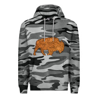 Slate Camo Western Vintage Bison Silhouette Premium Hoodie - Bettercallsaul