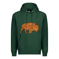 Sports Green Western Vintage Bison Silhouette Premium Hoodie - Bettercallsaul