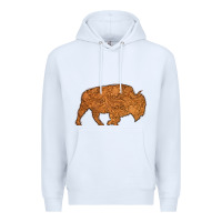 White Western Vintage Bison Silhouette Premium Hoodie - Bettercallsaul
