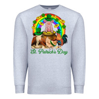 Heather Grey St. Patrick's Day Farm Animal Png Premium Sweatshirt - BundleAndBundleShop