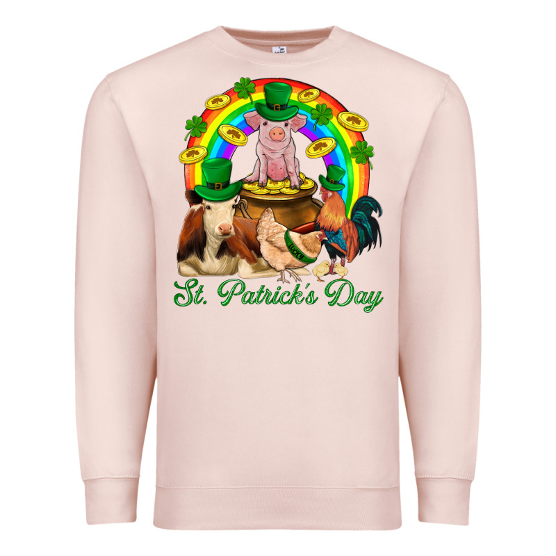 St. Patrick's Day Farm Animal Png Premium Sweatshirt by BundleAndBundleShop | Teevron