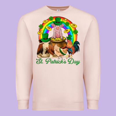 St. Patrick's Day Farm Animal Png Premium Sweatshirt Designed By Bundleandbundleshop