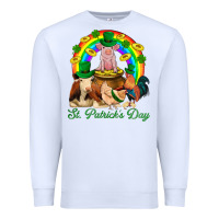 White St. Patrick's Day Farm Animal Png Premium Sweatshirt - BundleAndBundleShop