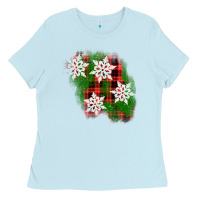 Baby Blue christmas patch Ladies Tee - AdoDesignShop