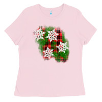 Bubblegum Pink christmas patch Ladies Tee - AdoDesignShop