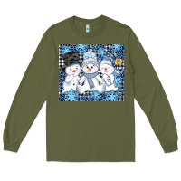 Army Green snowman tumbler Long Sleeve Tee - AdoDesignShop