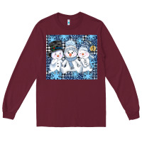 Burgundy snowman tumbler Long Sleeve Tee - AdoDesignShop