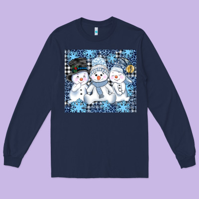 Snowman Tumbler Long Sleeve Tee Designed By Adodesignshop