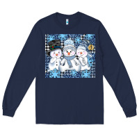 Navy snowman tumbler Long Sleeve Tee - AdoDesignShop