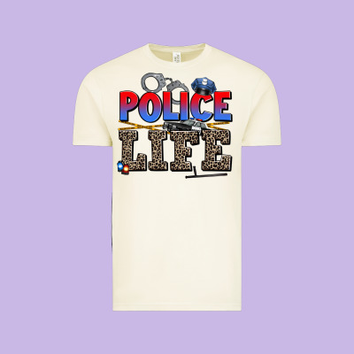 Police Life Vintage Tee Designed By Adodesignshop