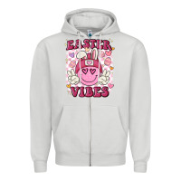 Dove Grey Easter vibes Zipper Hoodie - MaliasSmallBusiness