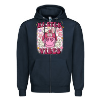 Navy Easter vibes Zipper Hoodie - MaliasSmallBusiness