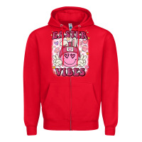 Red Easter vibes Zipper Hoodie - MaliasSmallBusiness