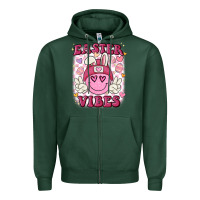 Sports Green Easter vibes Zipper Hoodie - MaliasSmallBusiness