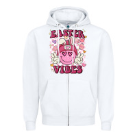 White Easter vibes Zipper Hoodie - MaliasSmallBusiness