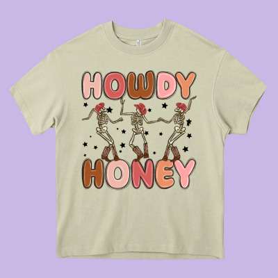 Howdy Honey Heavy Core Tee Designed By Maliassmallbusiness