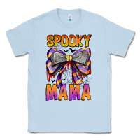 Dusty Blue Spooky Mama Classic Tee - CowhideDigitalArt