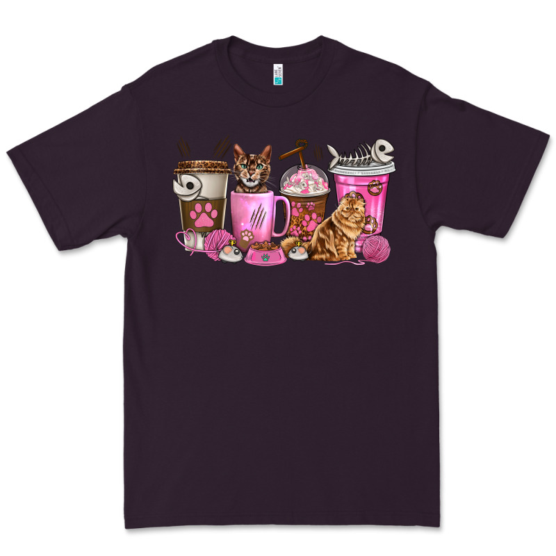 Cat Coffee Cups Premium Tee by texasbilliewilder | Teevron
