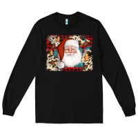 Black cowhide santa cookie socks background Long Sleeve Tee - AdoDesignShop