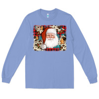 Colony Blue cowhide santa cookie socks background Long Sleeve Tee - AdoDesignShop